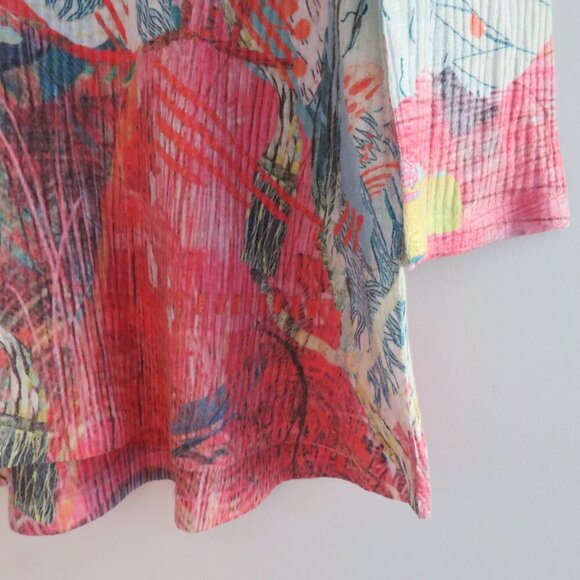 INOAH Artsy Abstract Art To Wear Watercolor Tunic Top Lagenlook Coastal - Size L - Picture 10 of 15